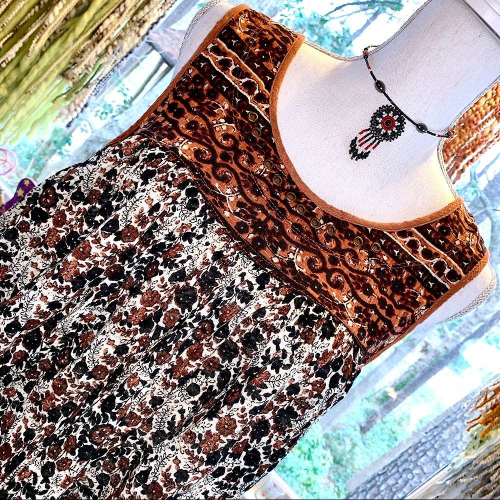 Free People Lucky Coin Printed Tank in Neutral Combo (Brown, Black, Ivory) - Picture 5 of 8